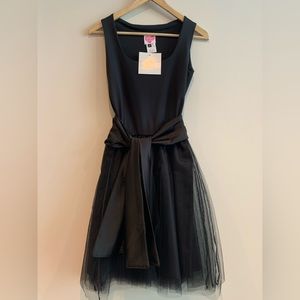 “Sofia Ballerina Dress’ by Brazen Hussy in black w/ removable sash